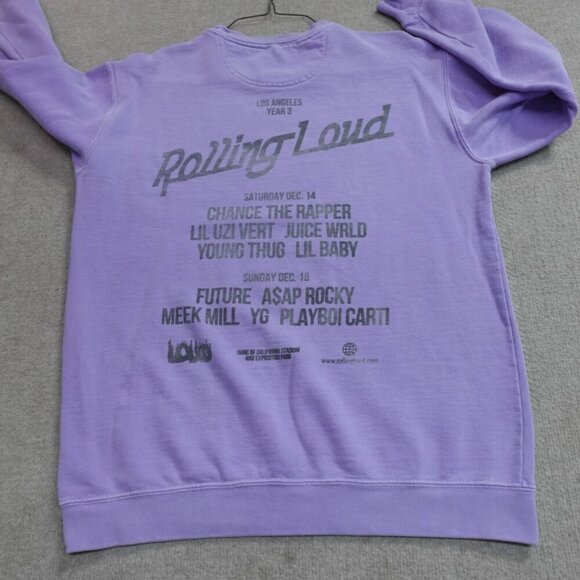 Rolling Loud Sweater Large Purple 2019 Los Angeles ASAP Uzi Future Lil Ba - Picture 7 of 10